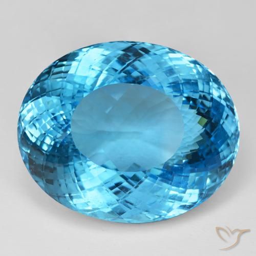137.38ct Натуральный Свисс-Блю Топаз, Овал, IF