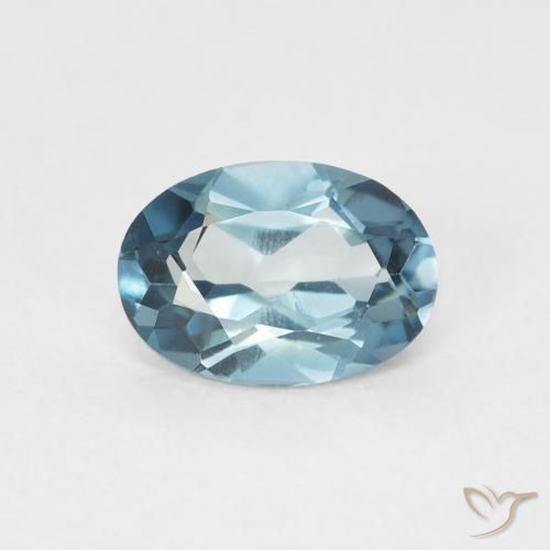 0.97ct Натуральный Лондон-Блю Топаз, Овал, Чистота VVS