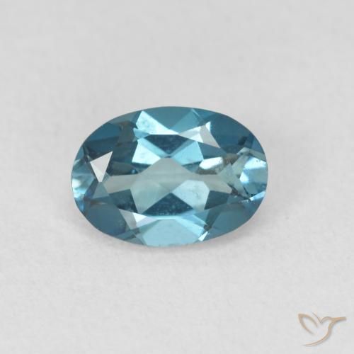 0.99ct Натуральный Лондон-Блю Топаз, Овал, Чистота VVS