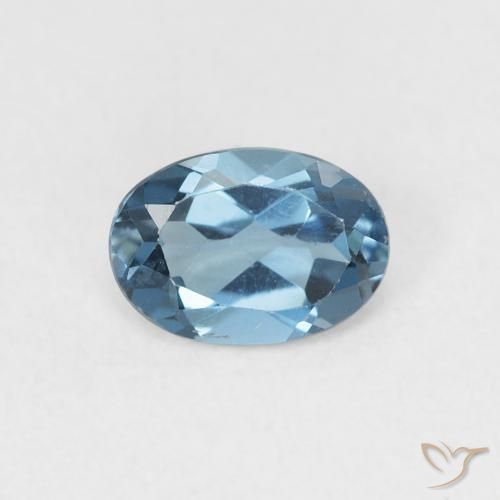 0.97ct Натуральный Лондон-Блю Топаз, Овал, VVS-VS