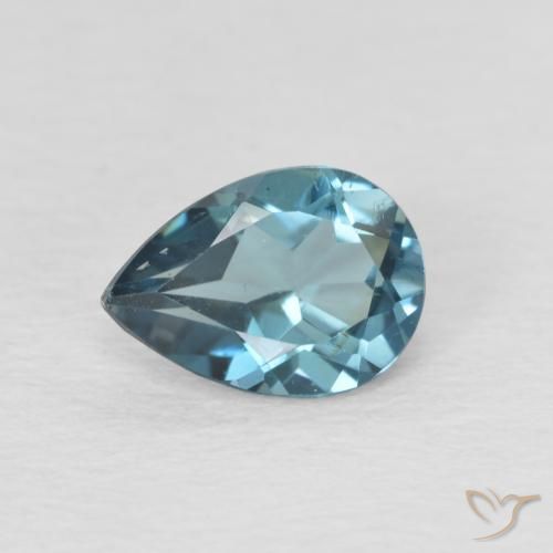 0.89ct Натуральный Лондон-Блю Топаз, Форма груши, Чистота VS
