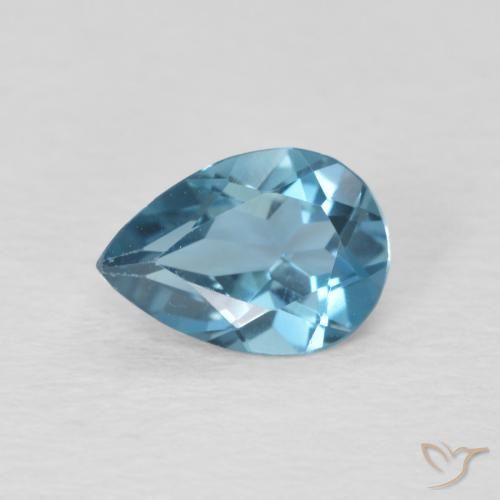 0.81ct Натуральный Лондон-Блю Топаз, Форма груши, Чистота VS