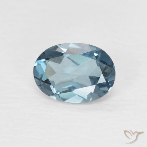 0.96ct Натуральный Лондон-Блю Топаз, Овал, VVS-VS