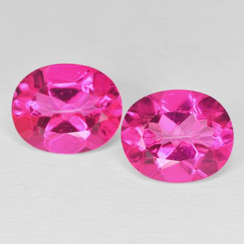 8.64ctw Натуральный Medium Dark-Pink Топаз, Овал, VVS-VS