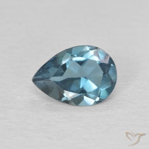0.74ct Натуральный Лондон-Блю Топаз, Форма груши, VVS-VS