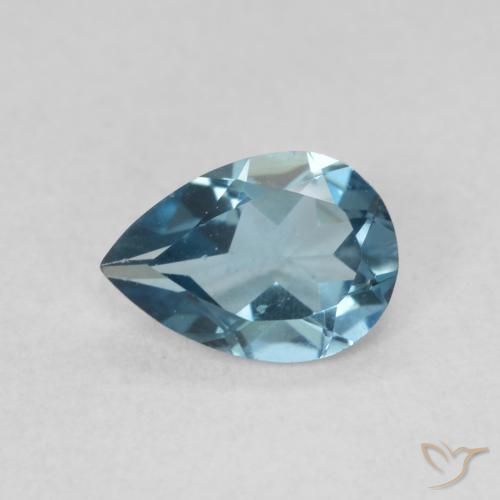 0.78ct Натуральный Лондон-Блю Топаз, Форма груши, VVS-VS