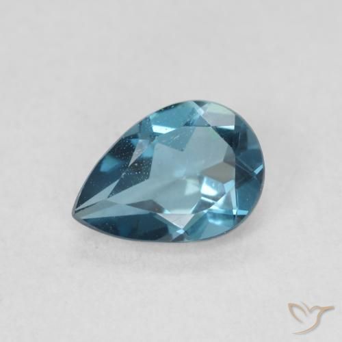 0.81ct Натуральный Лондон-Блю Топаз, Форма груши, VVS-VS