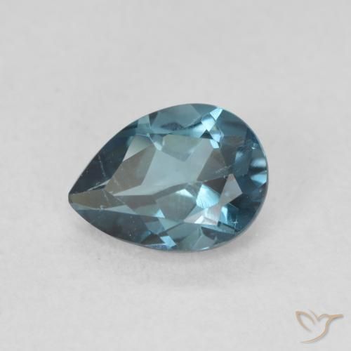 0.92ct Натуральный Лондон-Блю Топаз, Форма груши, VVS-VS
