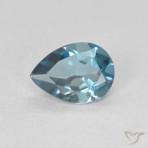 0.83ct Натуральный Лондон-Блю Топаз, Форма груши, VVS-VS
