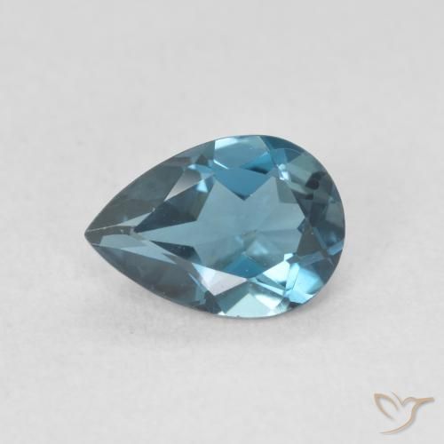 0.85ct Натуральный Лондон-Блю Топаз, Форма груши, VVS-VS