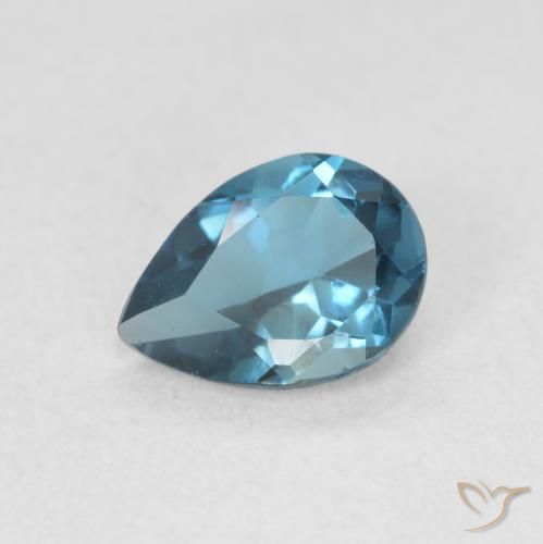 0.85ct Натуральный Лондон-Блю Топаз, Форма груши, VVS-VS