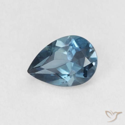 0.85ct Натуральный Лондон-Блю Топаз, Форма груши, Чистота VS