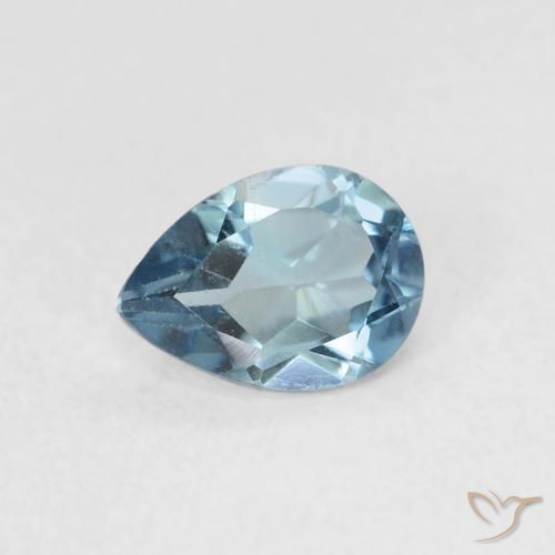 0.90ct Натуральный Лондон-Блю Топаз, Форма груши, Чистота VS