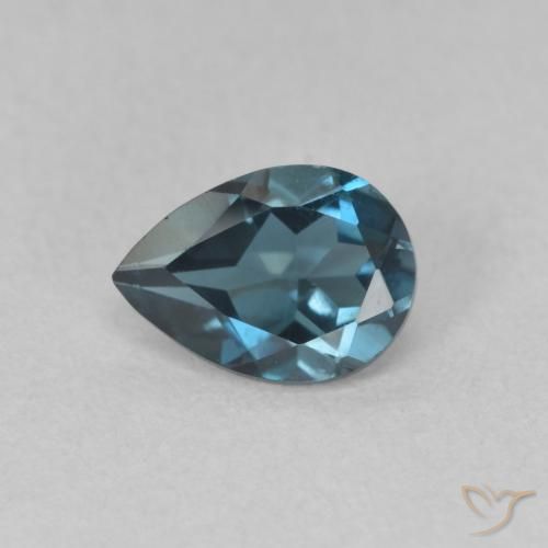 0.89ct Натуральный Лондон-Блю Топаз, Форма груши, VVS-VS