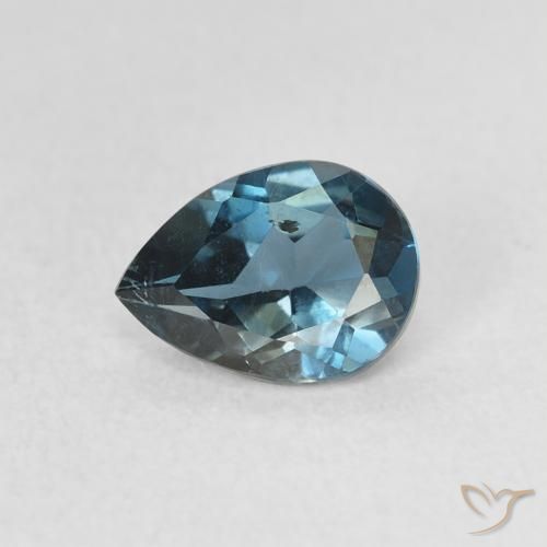0.86ct Натуральный Лондон-Блю Топаз, Форма груши, Чистота VS