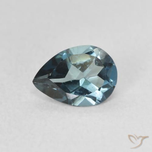 0.85ct Натуральный Лондон-Блю Топаз, Форма груши, Чистота VS