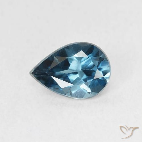0.74ct Натуральный Лондон-Блю Топаз, Форма груши, Чистота VVS