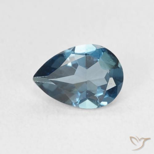 0.75ct Натуральный Лондон-Блю Топаз, Форма груши, Чистота VVS