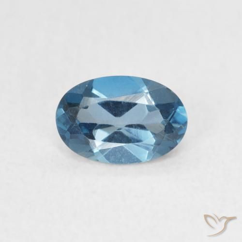 0.57ct Натуральный Лондон-Блю Топаз, Овал, Чистота VVS