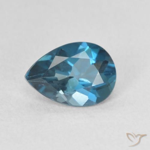 0.73ct Натуральный Лондон-Блю Топаз, Форма груши, Чистота VVS