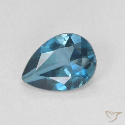 0.77ct Натуральный Лондон-Блю Топаз, Форма груши, Чистота VVS