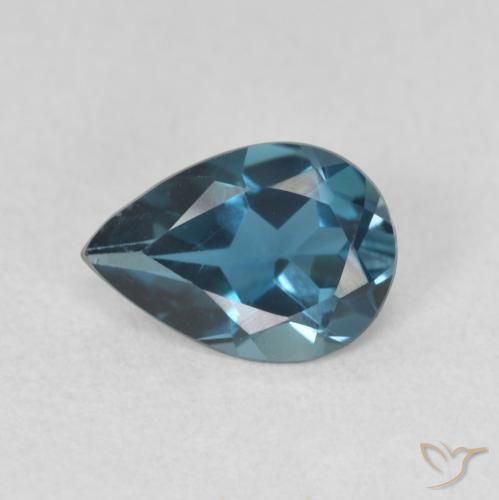 0.68ct Натуральный Лондон-Блю Топаз, Форма груши, VVS-VS