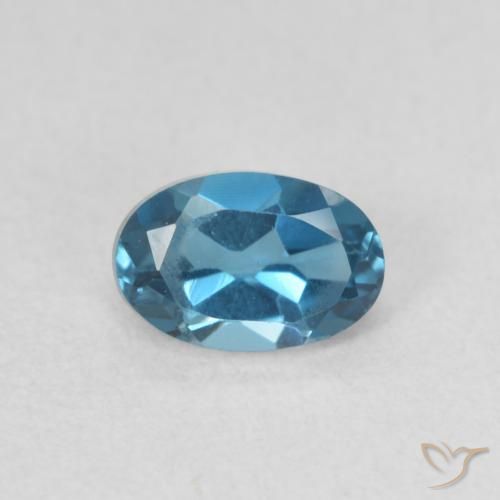 0.63ct Натуральный Лондон-Блю Топаз, Овал, VVS-VS