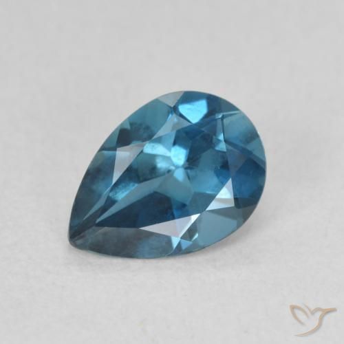 0.80ct Натуральный Лондон-Блю Топаз, Форма груши, VVS-VS