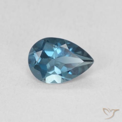 0.80ct Натуральный Лондон-Блю Топаз, Форма груши, Чистота VS