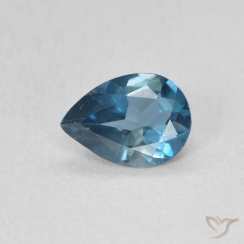 0.75ct Натуральный Лондон-Блю Топаз, Форма груши, Чистота VS