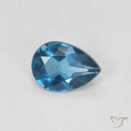 0.74ct Натуральный Лондон-Блю Топаз, Форма груши, Чистота VS