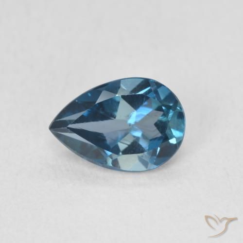 0.86ct Натуральный Лондон-Блю Топаз, Форма груши, Чистота VS
