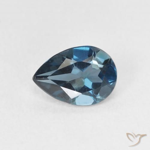 0.82ct Натуральный Лондон-Блю Топаз, Форма груши, Чистота VS