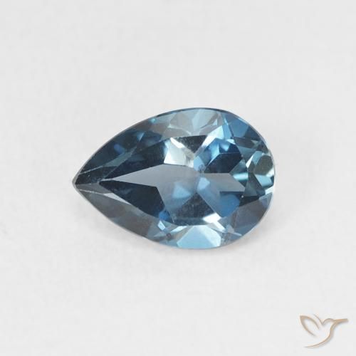 0.91ct Натуральный Лондон-Блю Топаз, Форма груши, Чистота VS