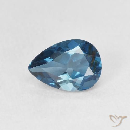 0.85ct Натуральный Лондон-Блю Топаз, Форма груши, Чистота VS