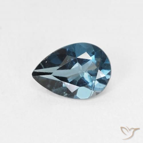 0.78ct Натуральный Лондон-Блю Топаз, Форма груши, Чистота VS