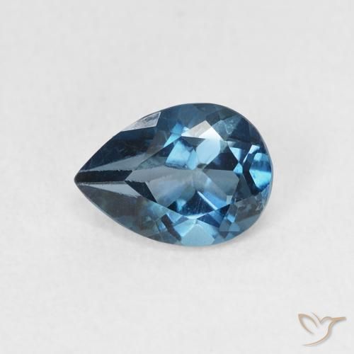 0.90ct Натуральный Лондон-Блю Топаз, Форма груши, Чистота VS