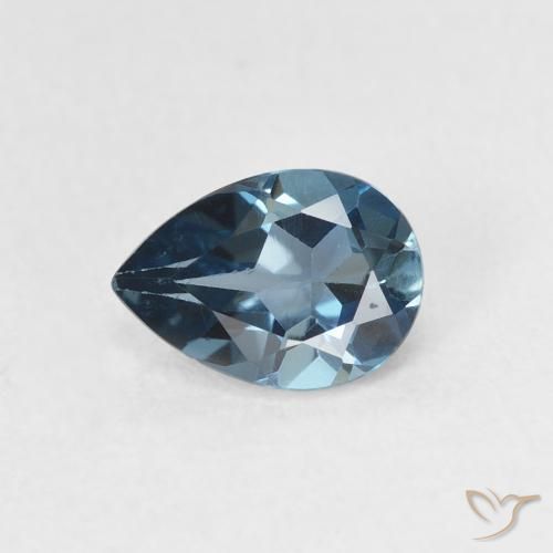 0.89ct Натуральный Лондон-Блю Топаз, Форма груши, Чистота VS