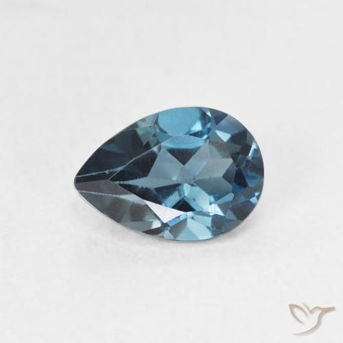 0.90ct Натуральный Лондон-Блю Топаз, Форма груши, Чистота VS