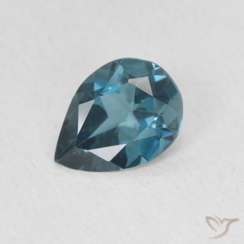 0.58ct Натуральный Лондон-Блю Топаз, Форма груши, VVS-VS