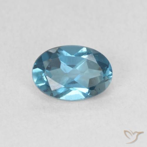0.64ct Натуральный Лондон-Блю Топаз, Овал, VVS-VS