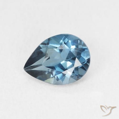 0.78ct Натуральный Лондон-Блю Топаз, Форма груши, VVS-VS