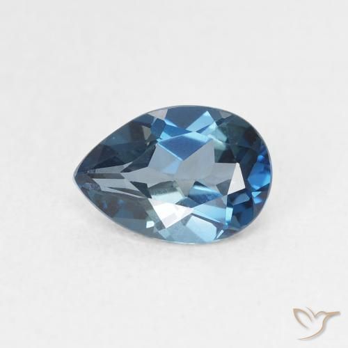 0.89ct Натуральный Лондон-Блю Топаз, Форма груши, VVS-VS