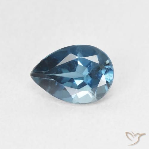 0.87ct Натуральный Лондон-Блю Топаз, Форма груши, VVS-VS