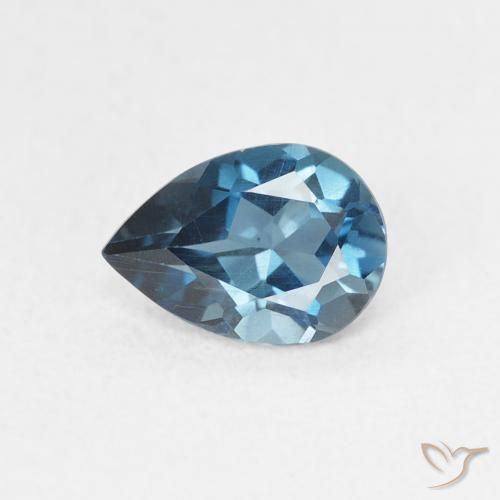 0.75ct Натуральный Лондон-Блю Топаз, Форма груши, VVS-VS
