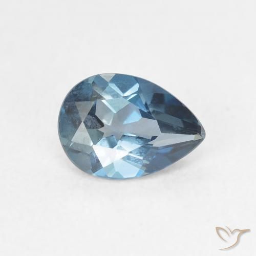0.86ct Натуральный Лондон-Блю Топаз, Форма груши, VVS-VS