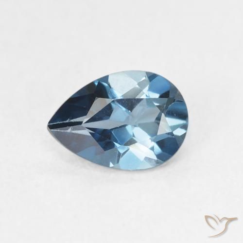 0.82ct Натуральный Лондон-Блю Топаз, Форма груши, VVS-VS