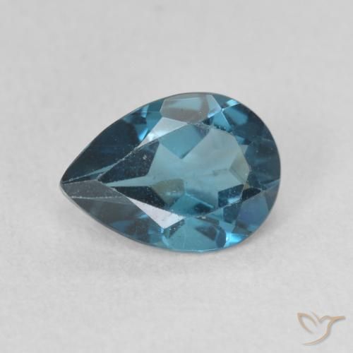 0.83ct Натуральный Лондон-Блю Топаз, Форма груши, VVS-VS