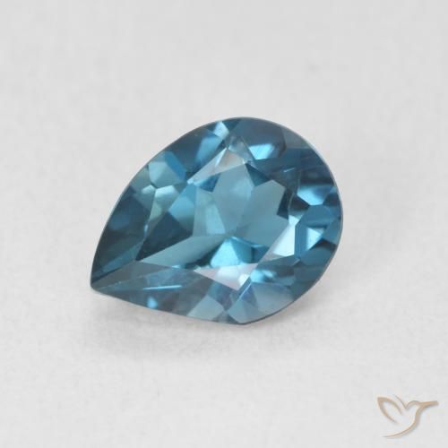 0.73ct Натуральный Лондон-Блю Топаз, Форма груши, VVS-VS