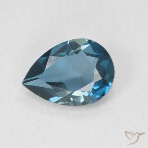 0.79ct Натуральный Лондон-Блю Топаз, Форма груши, VVS-VS